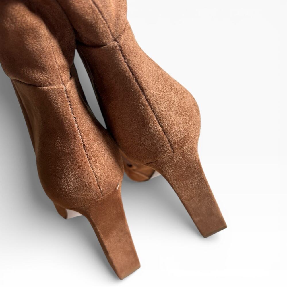 Jessica Simpson Knee Slouch Brown Classic Y2K Statement Heel Boots Women 9.5M - Picture 10 of 10